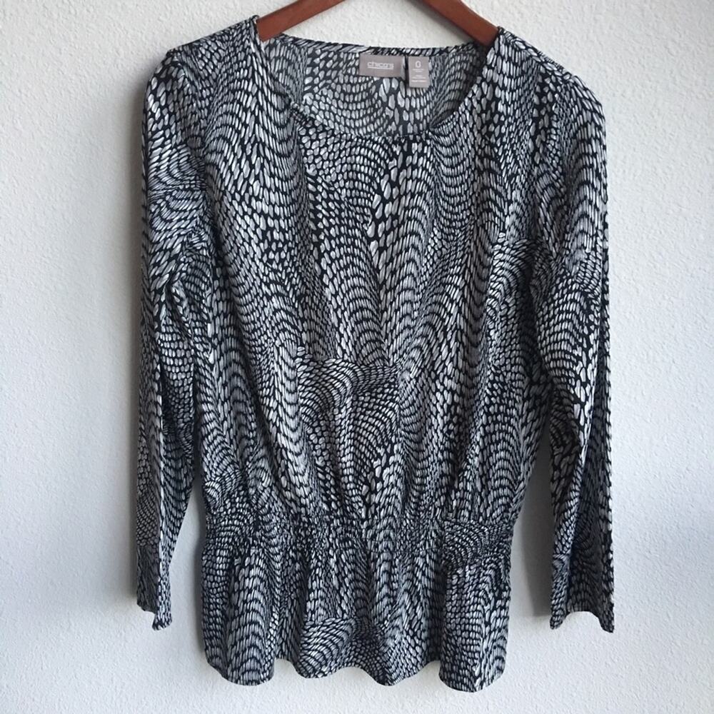 Chico’s Animal Printed Blouse Small